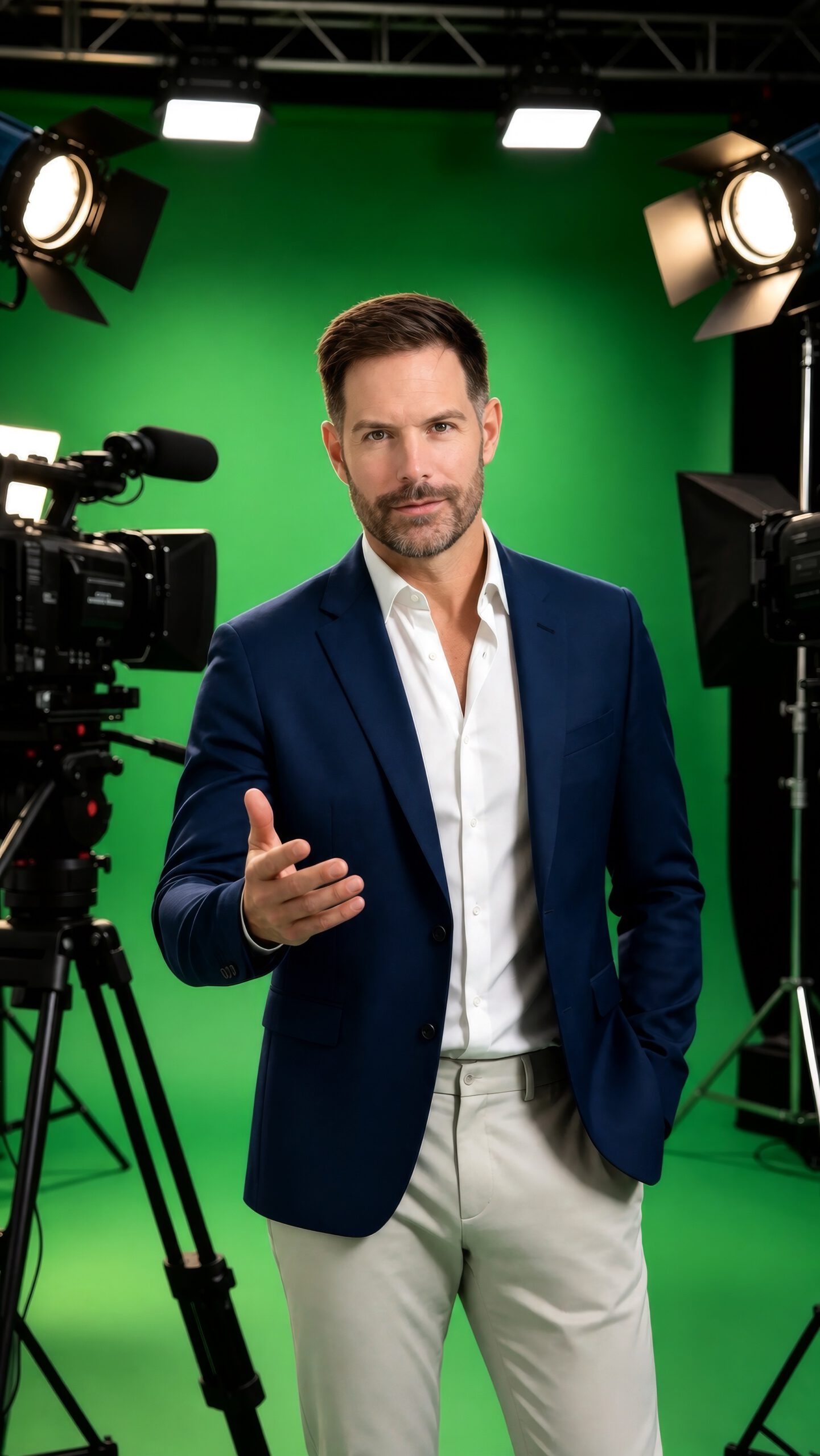 Ferry de Graaf in de greenscreen studio